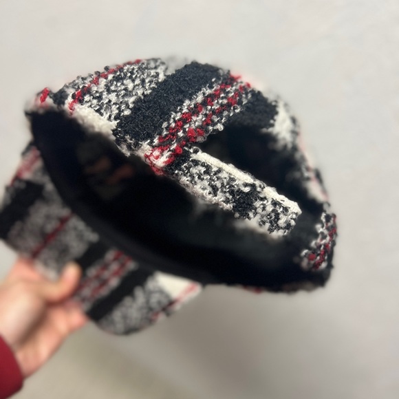 Not your friend plaid black red fussy academia vibes hat OS Y2K - Picture 5 of 6